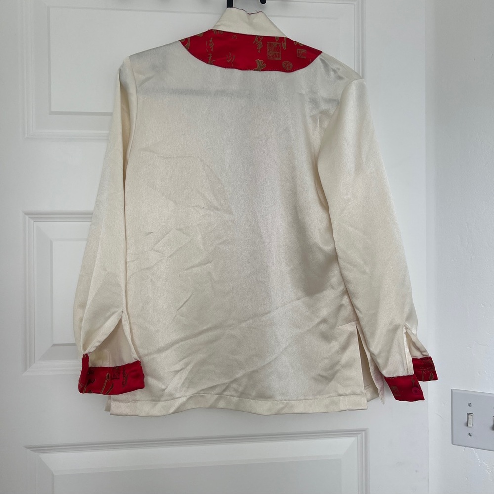 Oriental Chinese Mandarin Satin Shirt Button down - Picture 3 of 3